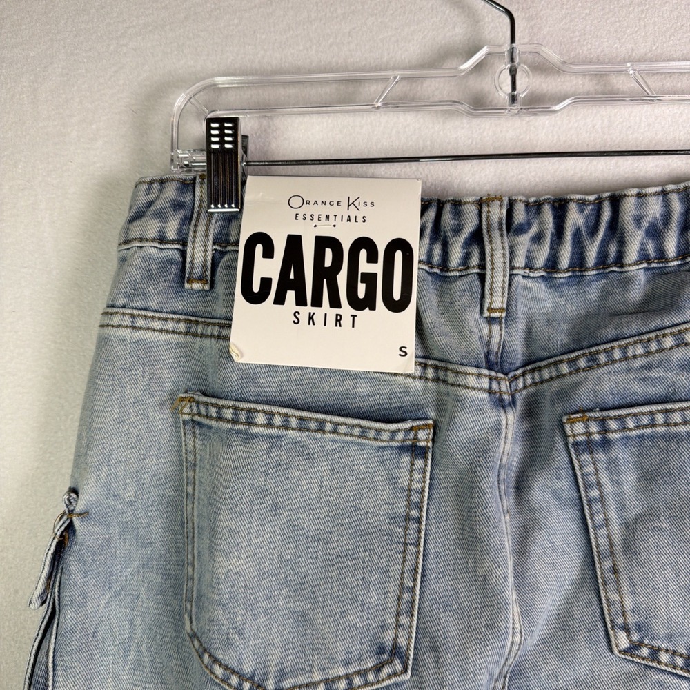 Orange Kiss Women's Denim Cargo Skirt Size Small Y2K - Picture 7 of 11
